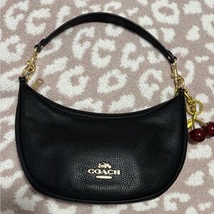 Coach Black Shoulder Bag with Gold Hardware